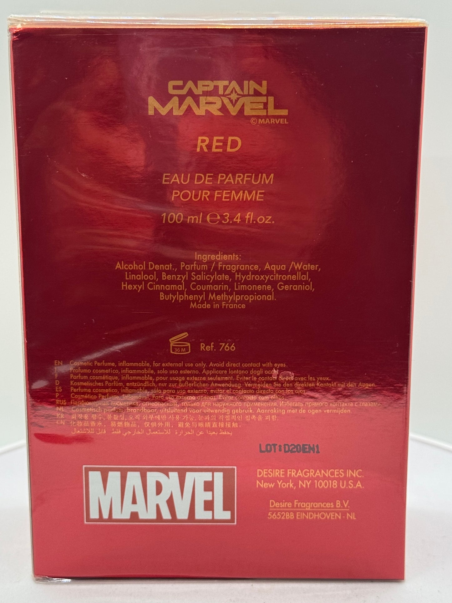 Capitan Marvel Red By Marvel For Women Eau De Parfum Spray 3.4oz NEW
