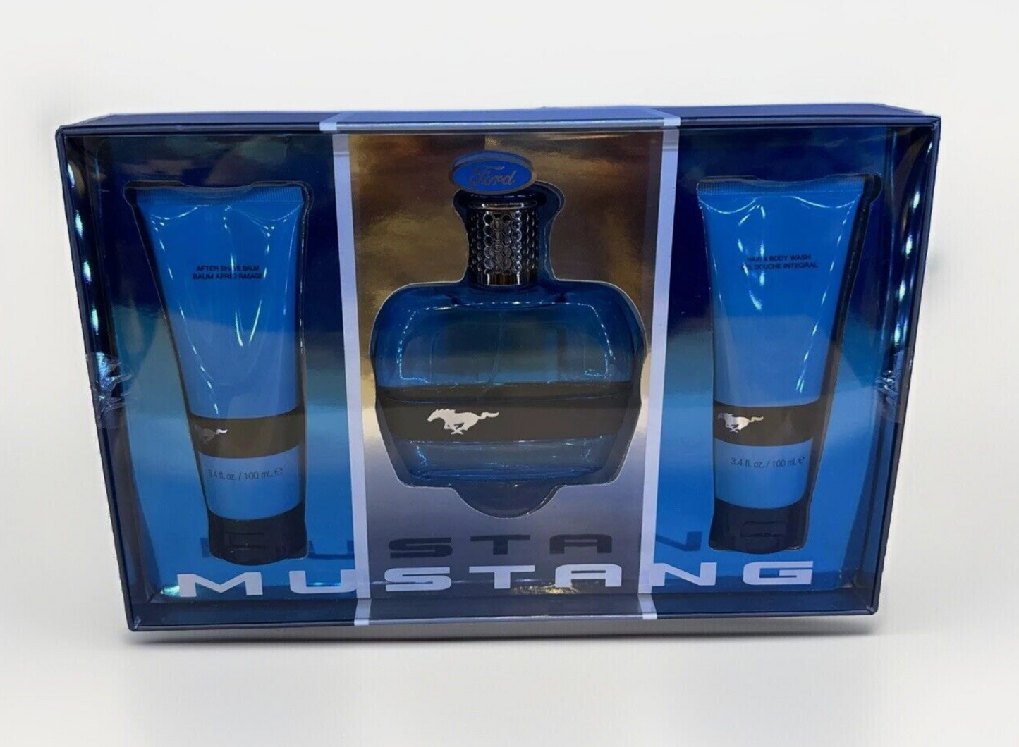 Ford Mustang Blue EDT + Hair and Body Wash + Aftershave Balm Set