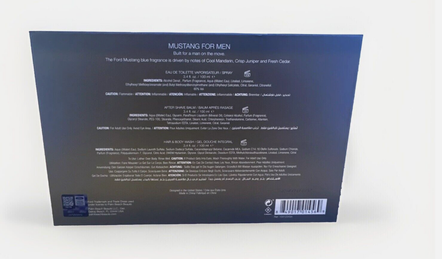 Ford Mustang Blue EDT + Hair and Body Wash + Aftershave Balm Set