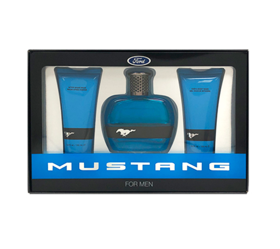 Ford Mustang Blue EDT + Hair and Body Wash + Aftershave Balm Set