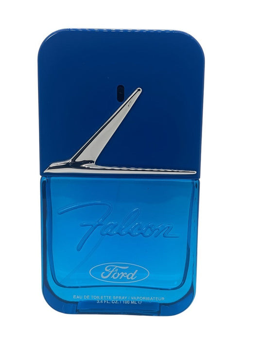 Paradime Enterprise LLC Ford Legacy Falcon 3.4 oz Eau de Toilette in a vibrant blue glass bottle with silver accents.