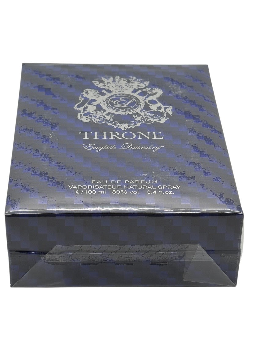Paradime Enterprise LLC English Laundry Throne eau de parfum 3.4oz box in blue and black checkered pattern