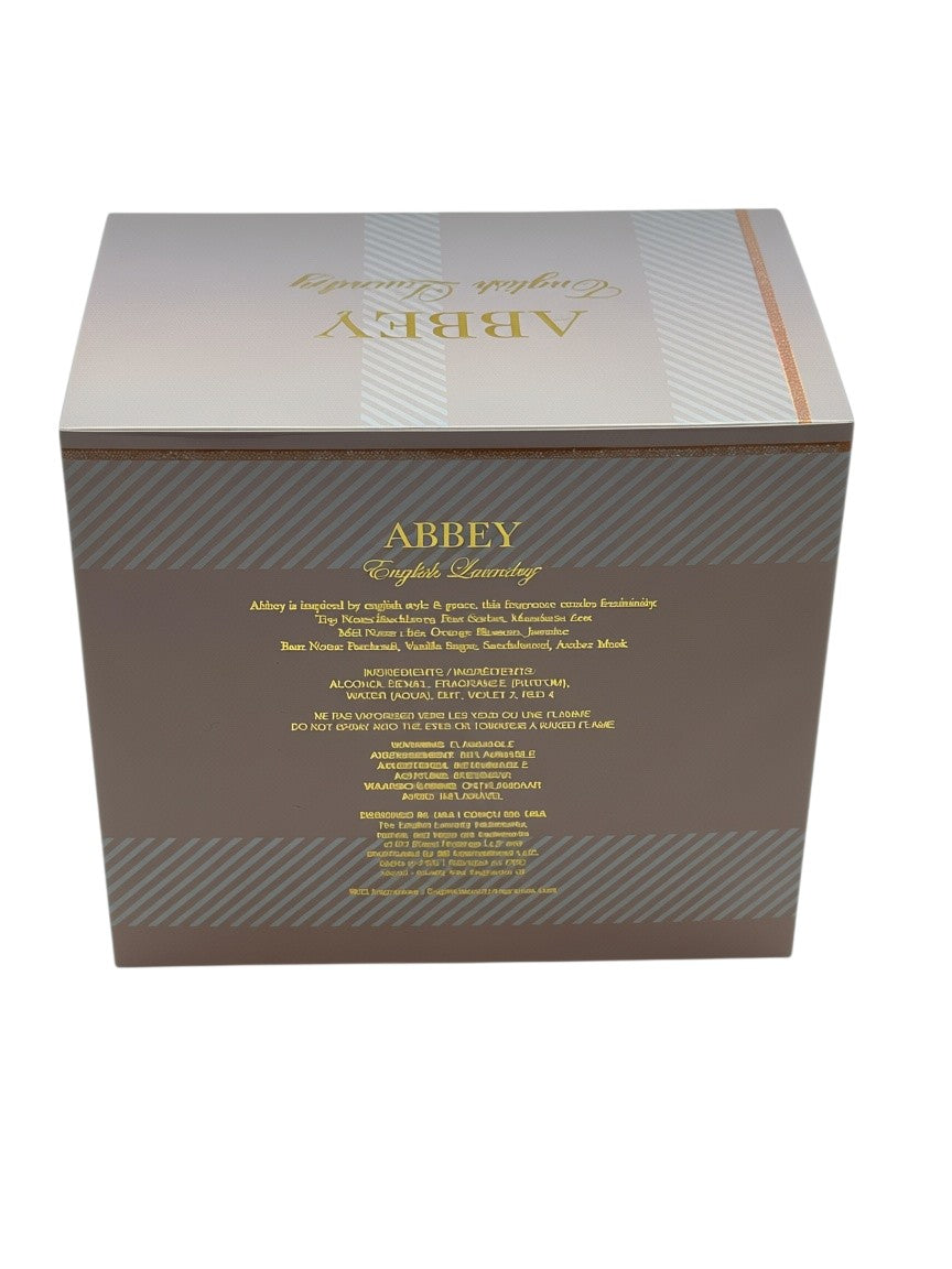 Paradime Enterprise LLC Abbey by English Laundry perfume box featuring product details and fragrance notes.