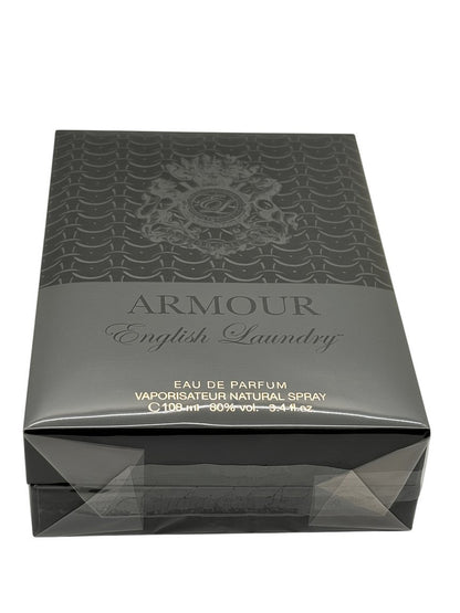 Paradime Enterprise LLC Armour by English Laundry 3.4 oz eau de parfum spray in a black box with crest logo