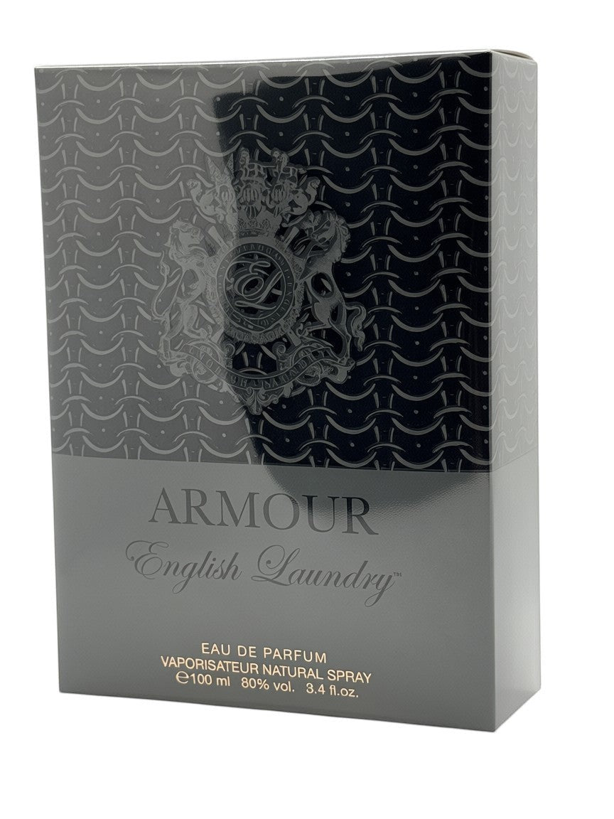 Paradime Enterprise LLC Armour by English Laundry 3.4 oz eau de parfum spray box with chainmail pattern design