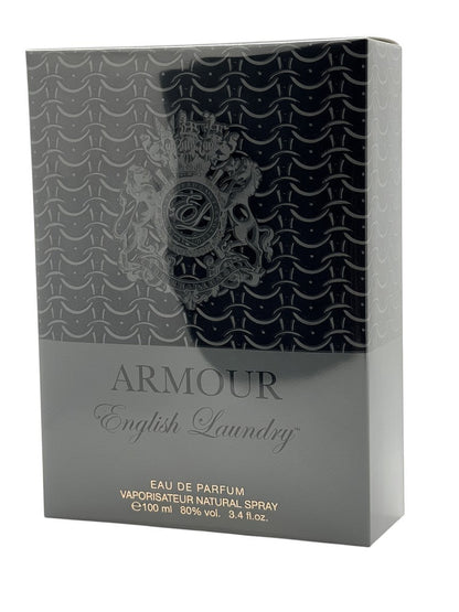 Paradime Enterprise LLC Armour by English Laundry 3.4 oz eau de parfum spray box with chainmail pattern design