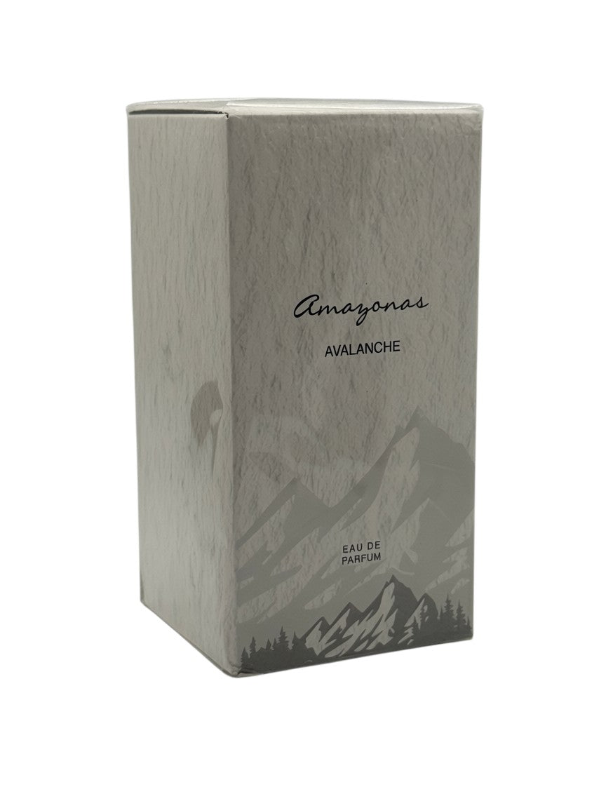 Paradime Enterprise LLC Atralia Amazonas Avalanche Eau de Parfum 3.4 oz fragrance box with mountain graphic design
