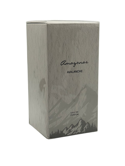 Paradime Enterprise LLC Atralia Amazonas Avalanche Eau de Parfum 3.4 oz fragrance box with mountain graphic design