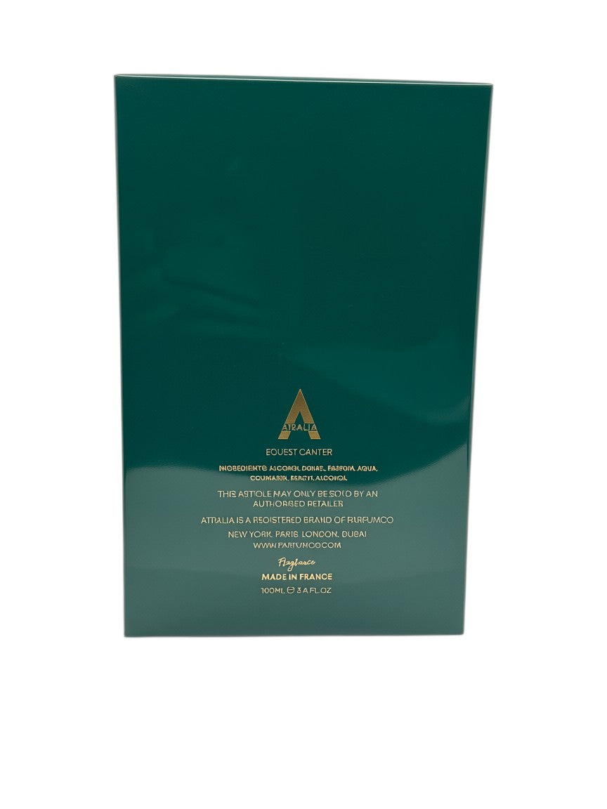 Paradime Enterprise LLC Atralia Equest Canter Eau de Parfum dark green rectangular perfume box back view