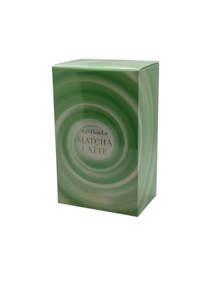Paradime Enterprise LLC Atralia Matcha Latte unisex eau de parfum in a green swirl patterned box.