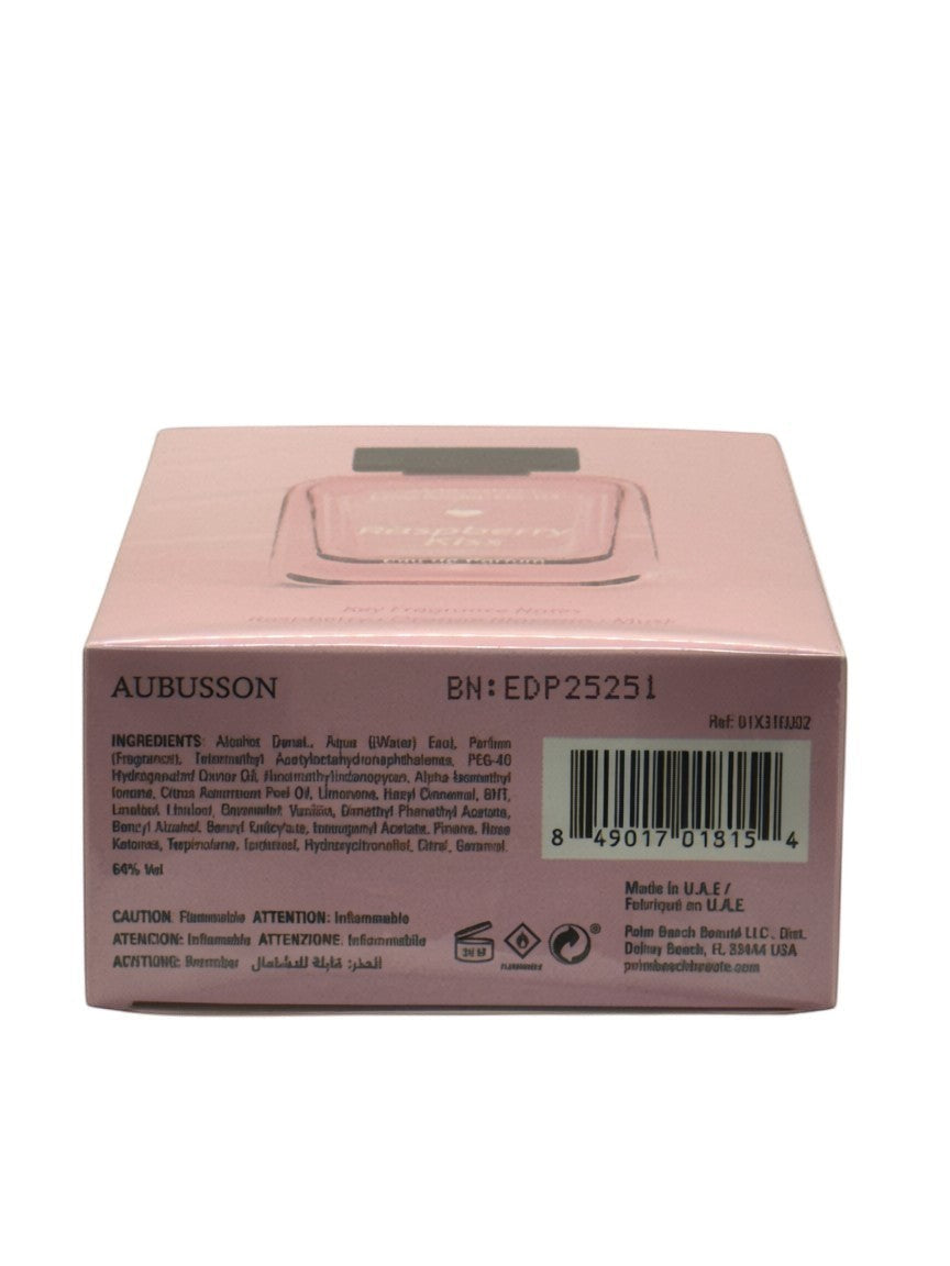 Paradime Enterprise LLC Aubusson Love Potion No.03 Raspberry Kiss perfume box back view with ingredient list