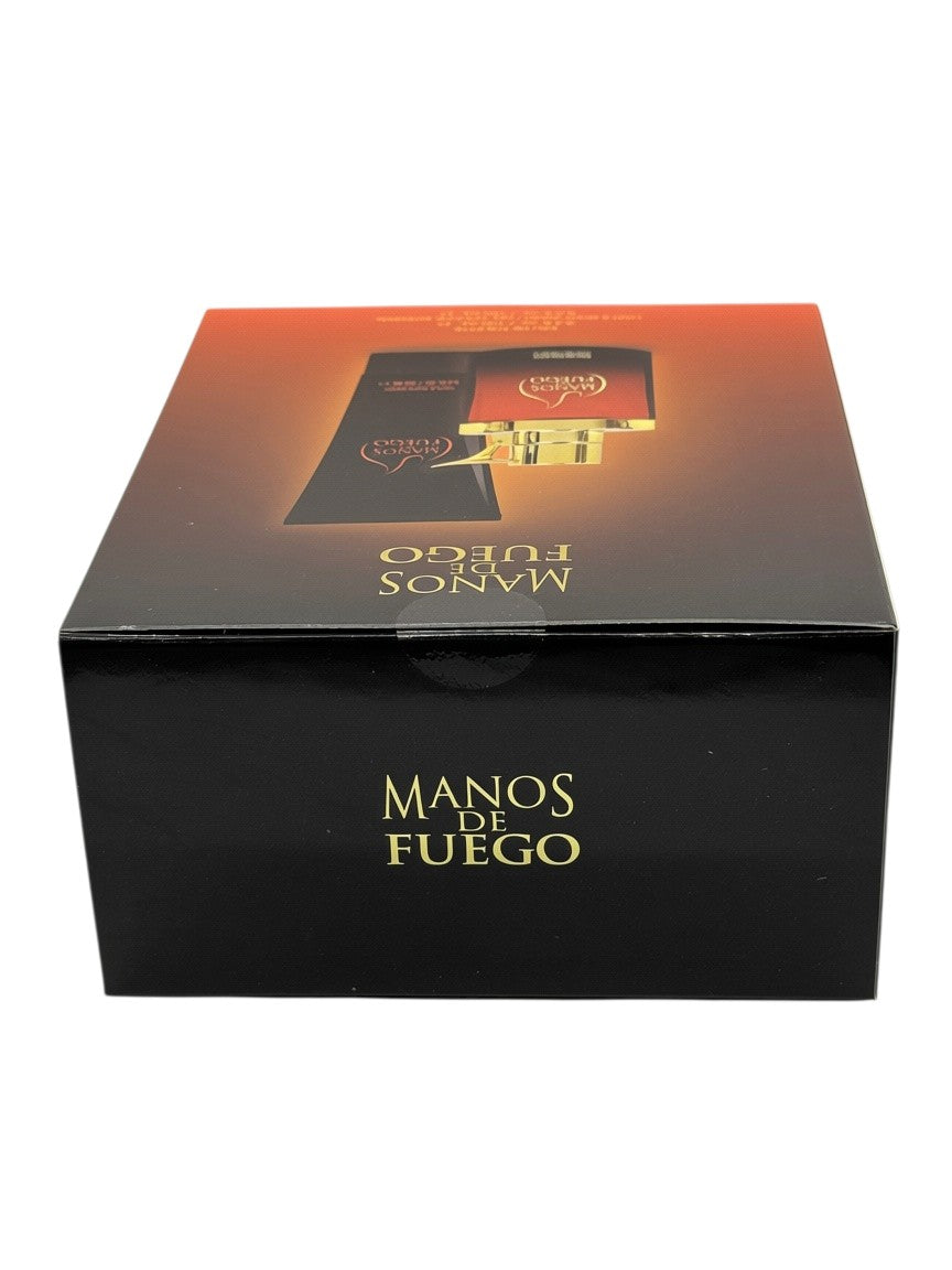 Paradime Enterprise LLC Caliente by Manos De Fuego 2 piece fragrance gift set box in black and orange gradient