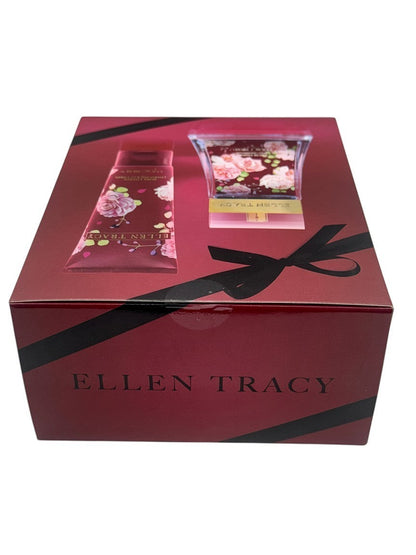Paradime Enterprise LLC Ellen Tracy Red Sensational gift set featuring a 3.4 oz perfume bottle and body lotion in a box.