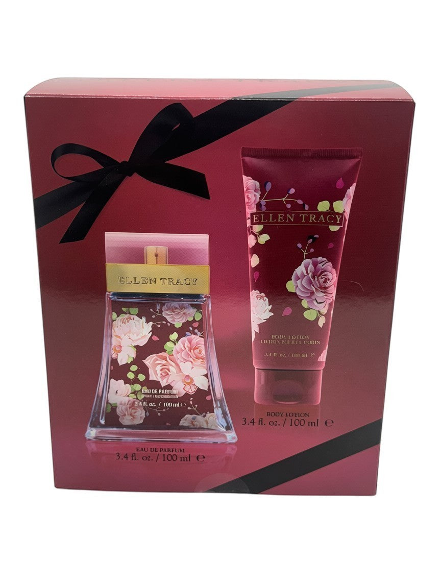 Paradime Enterprise LLC Ellen Tracy Red Sensational gift set featuring a 3.4 oz perfume bottle and body lotion.