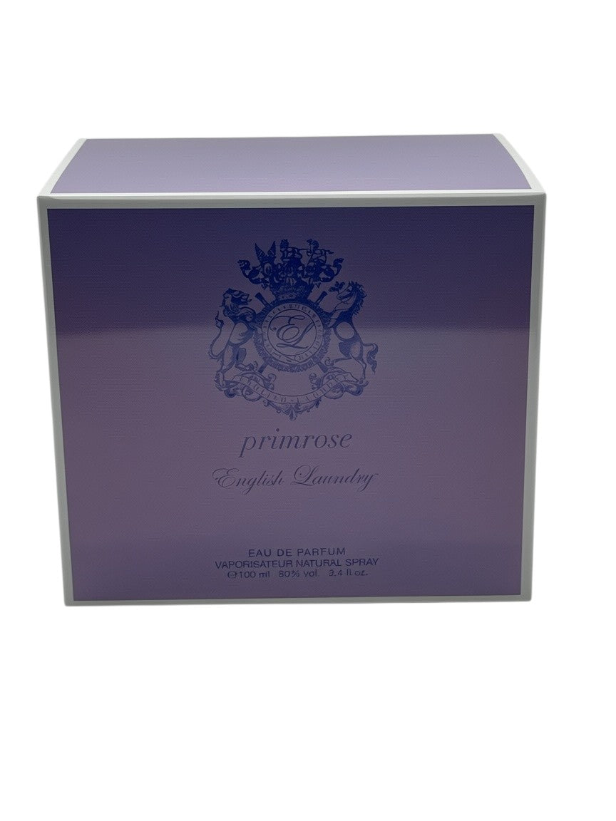 Paradime Enterprise LLC English Laundry Primrose Eau de Parfum 3.4 oz bottle in a purple box with a crest logo.