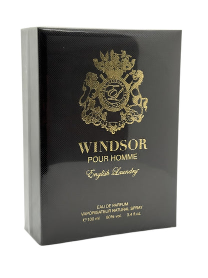 Paradime Enterprise LLC English Laundry Windsor Pour Homme Eau de Parfum in a black box with gold crest logo