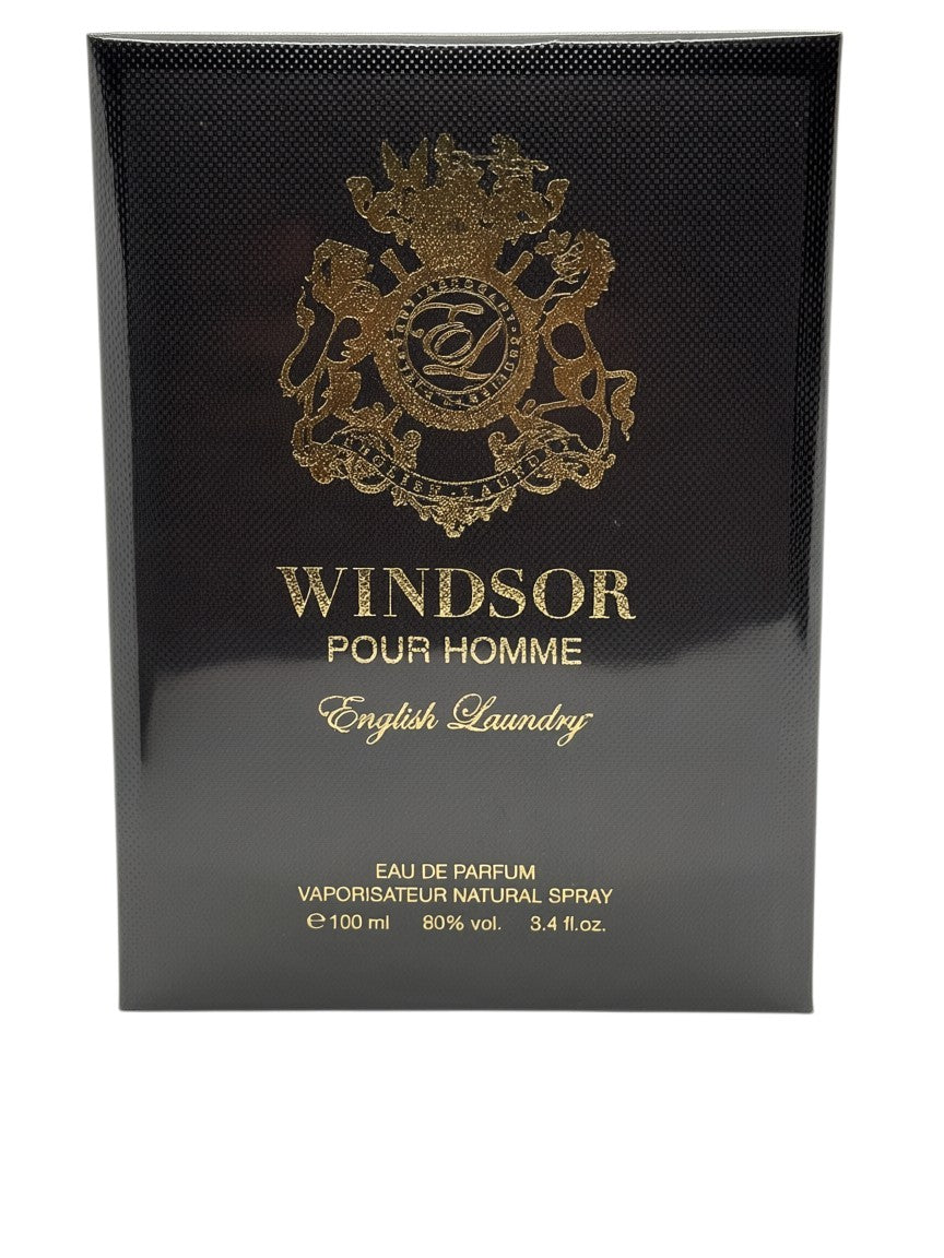 Paradime Enterprise LLC English Laundry Windsor Pour Homme Eau de Parfum 3.4 oz bottle in a black textured box