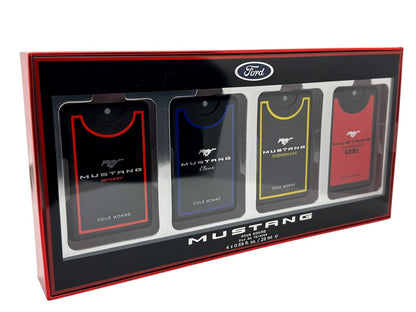 Paradime Enterprise LLC Ford Mustang men's cologne gift set featuring four 20ml eau de toilette sprays in a display box