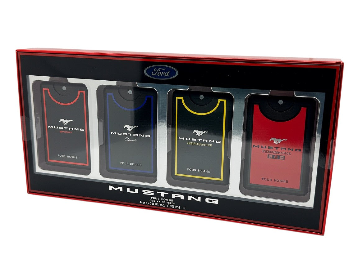 Paradime Enterprise LLC Ford Mustang men's cologne gift set featuring four 20ml eau de toilette spray bottles