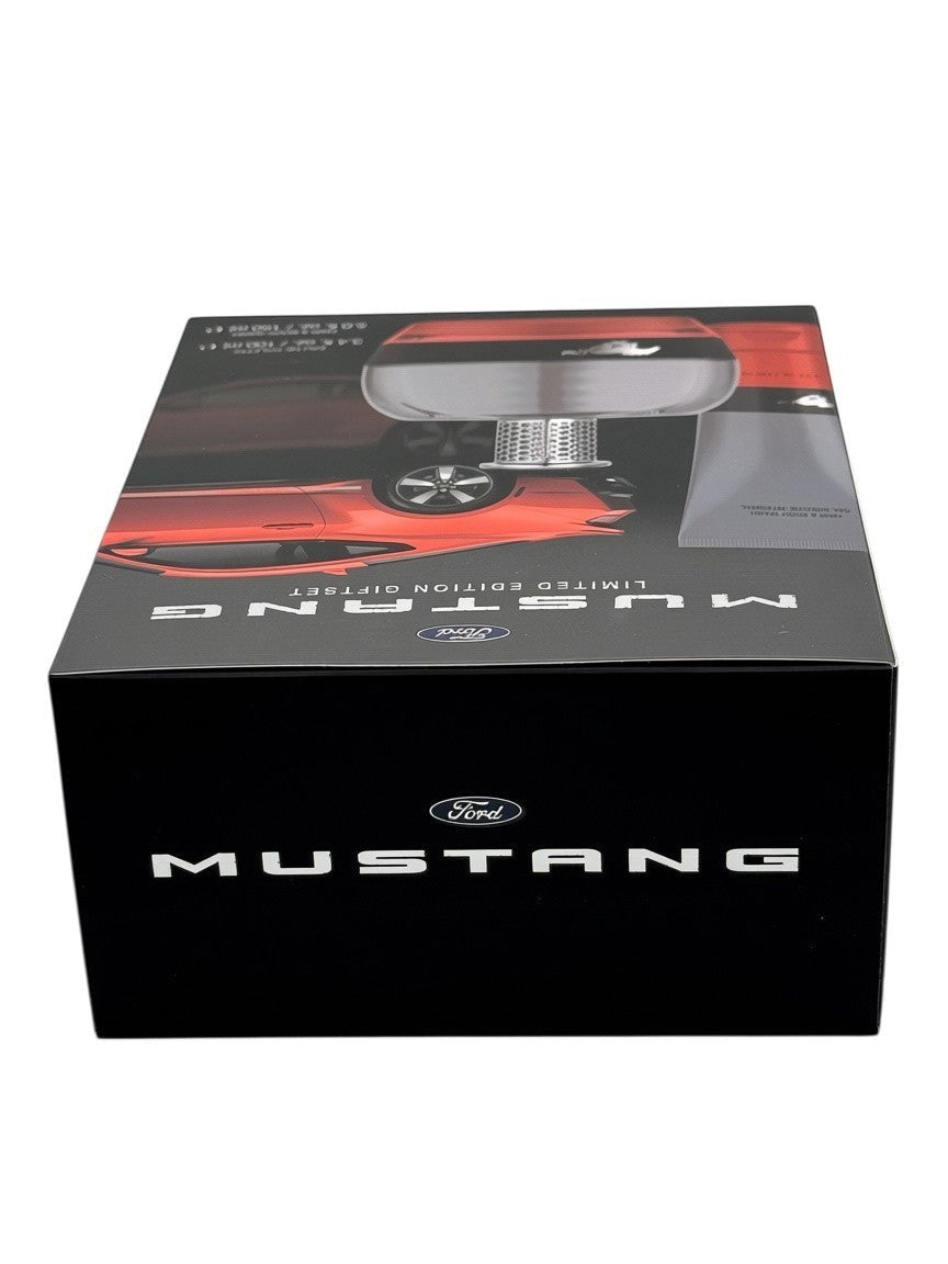 Paradime Enterprise LLC Mustang by Ford 60-Years limited edition gift set featuring red fragrance bottle and body wash
