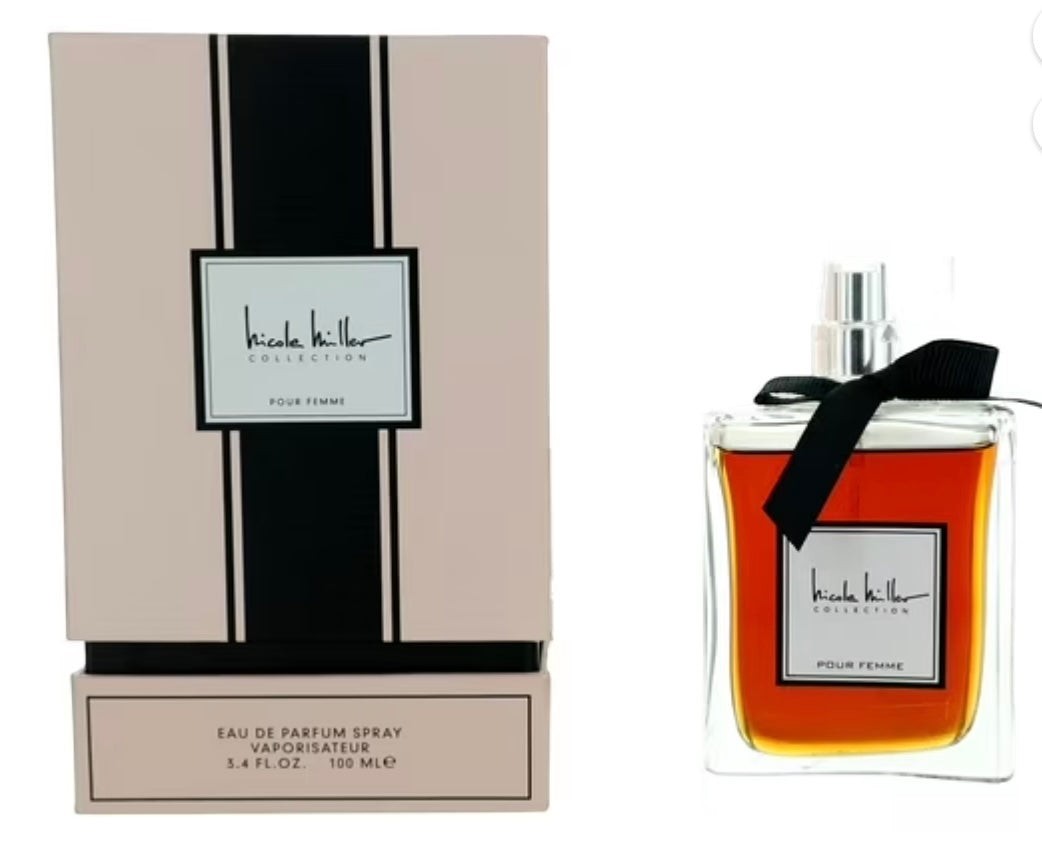 Paradime Enterprise LLC Nicole Miller Pour Femme 3.4 oz eau de parfum spray bottle and matching pink gift box