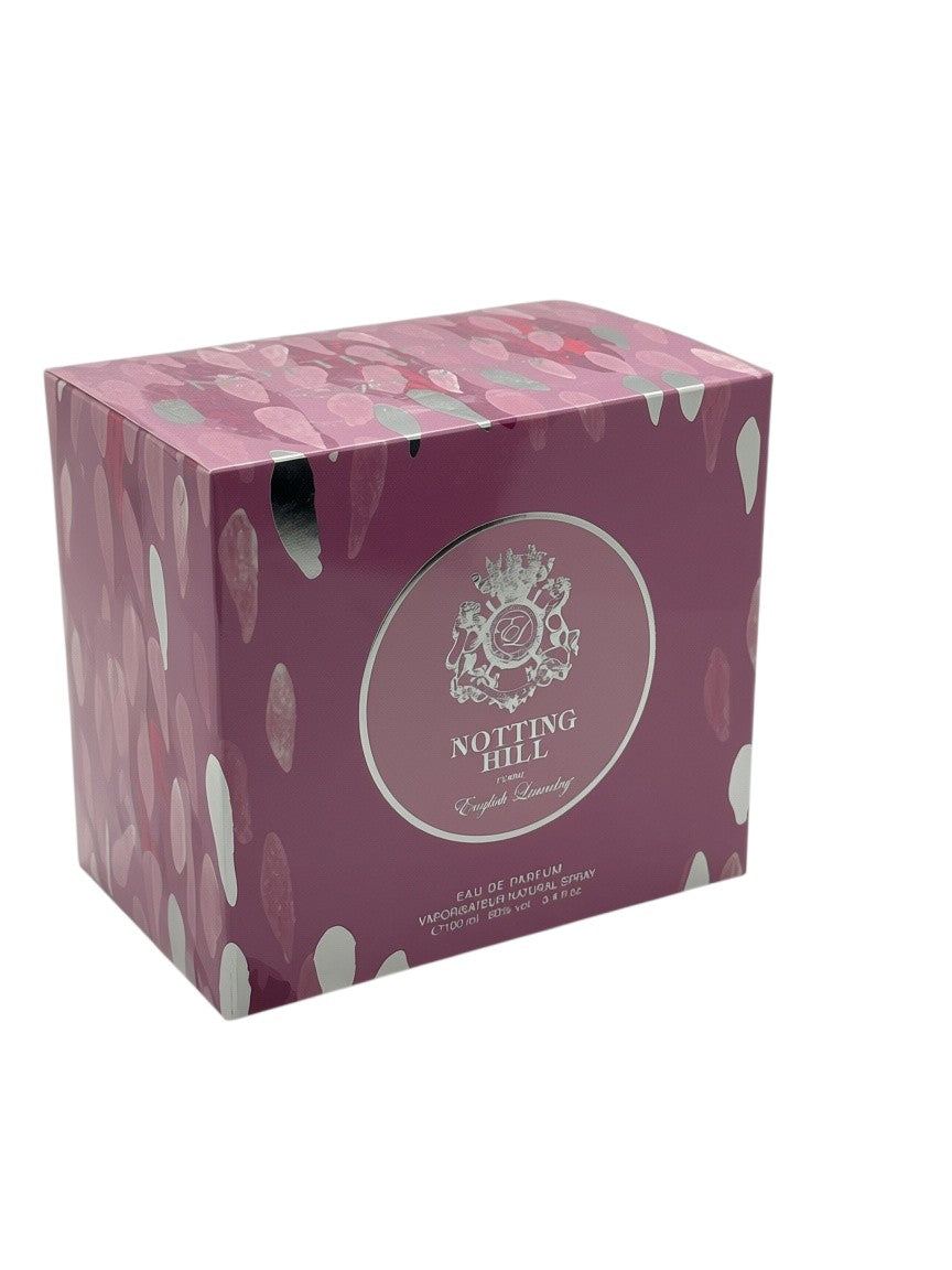 Paradime Enterprise LLC English Laundry Notting Hill Femme perfume box in purple with abstract petal design