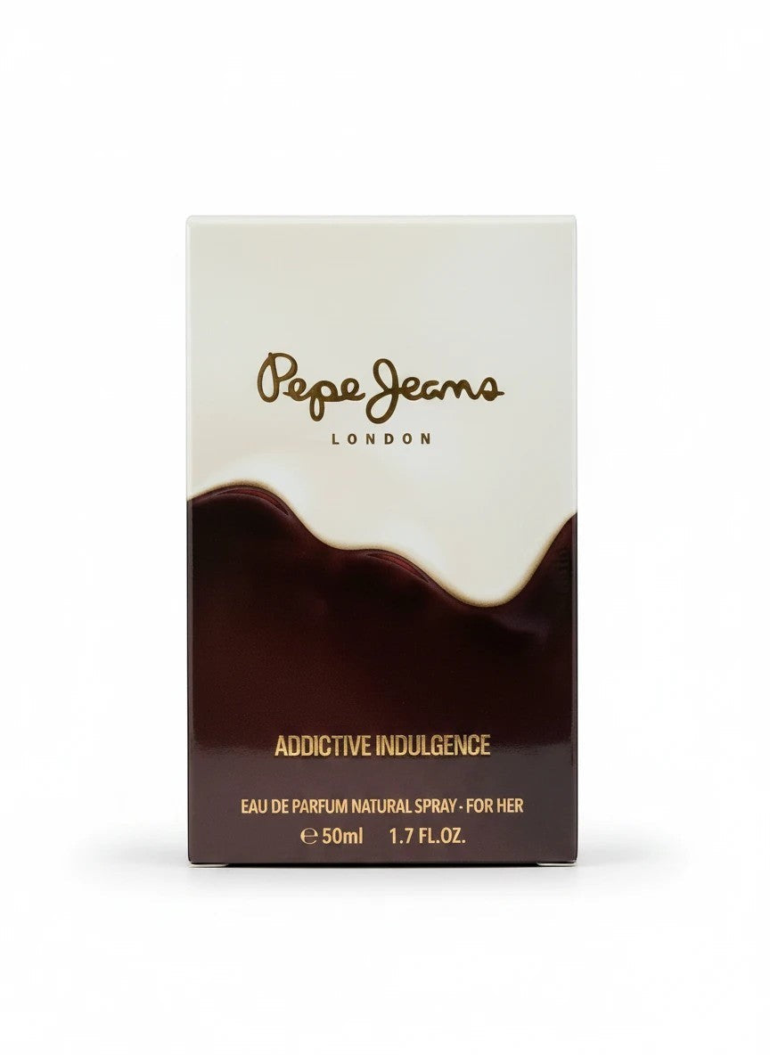 Paradime Enterprise LLC Pepe Jeans London Addictive Indulgence Eau de Parfum 50ml bottle in cream and chocolate brown