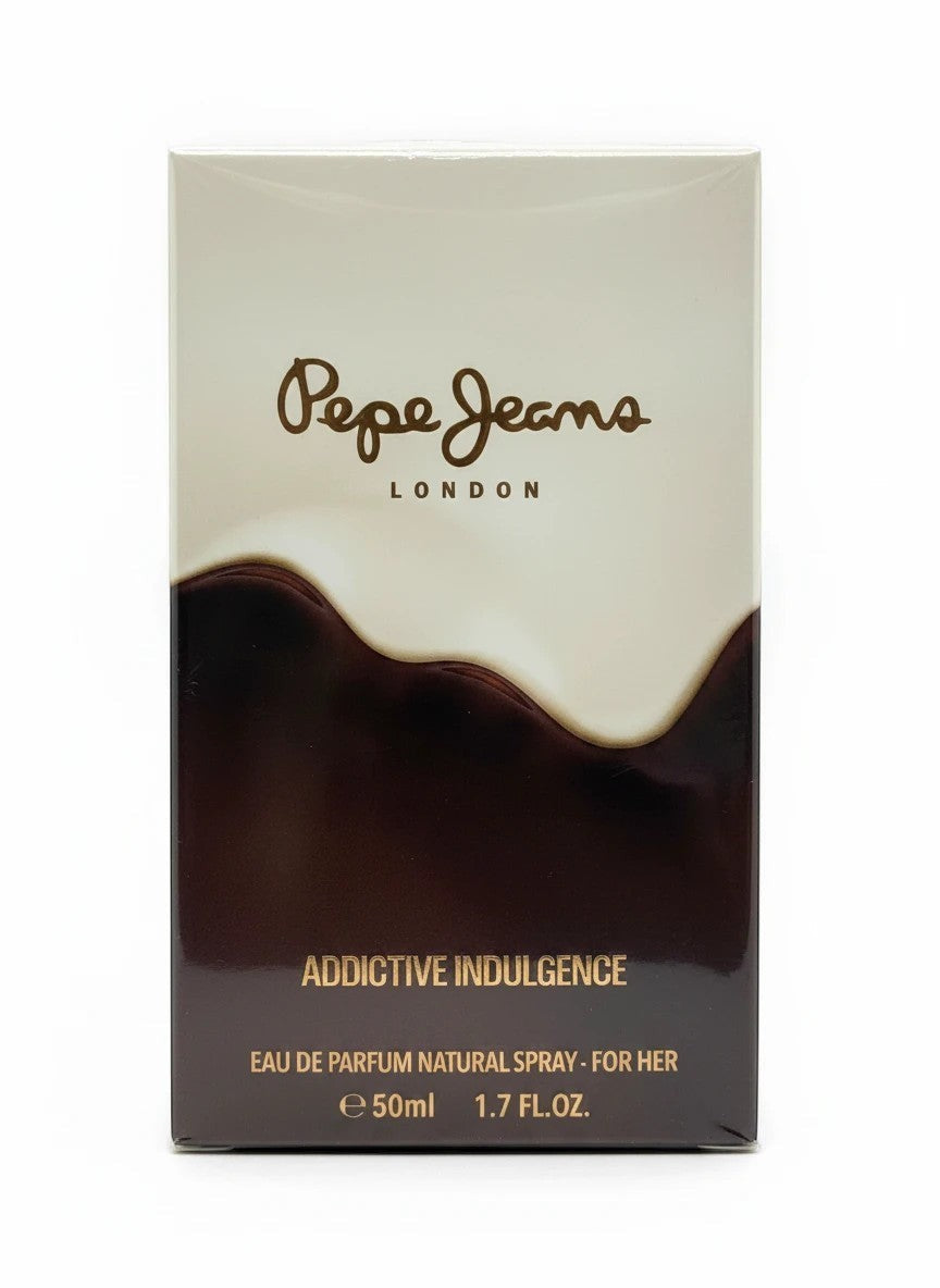 Paradime Enterprise LLC Pepe Jeans London Addictive Indulgence Eau de Parfum 50ml box with white and dark brown design