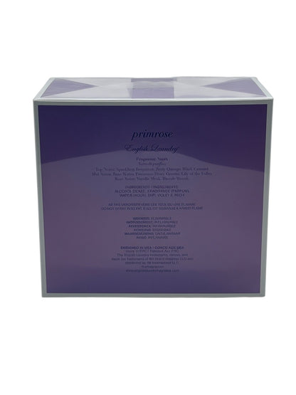 Back of the Paradime Enterprise LLC English Laundry Primrose perfume box featuring fragrance notes and ingredients.
