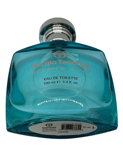 Paradime Enterprise LLC Sergio Tacchini Ocean Club 100ml blue glass eau de toilette bottle with silver cap