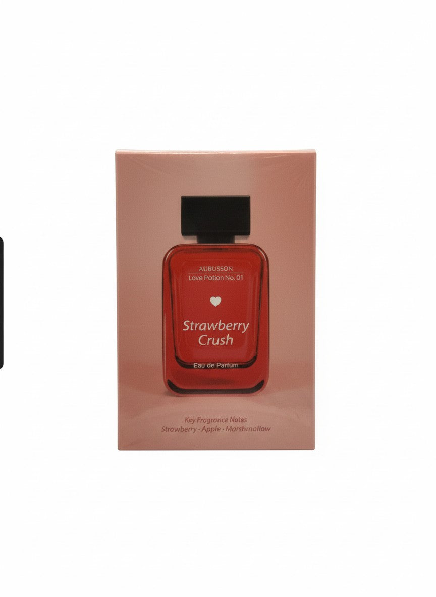 Paradime Enterprise LLC AURUSSON Strawberry Crush Eau De Parfum in a pink box with a red bottle graphic