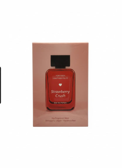 Paradime Enterprise LLC AURUSSON Strawberry Crush Eau De Parfum in a pink box with a red bottle graphic