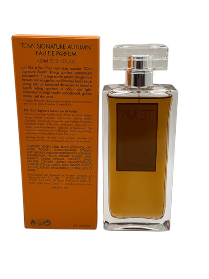 Paradime Enterprise LLC Tova Signature Autumn Eau de Parfum 3.4 oz bottle with its orange product packaging box.